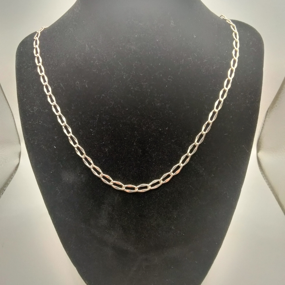 Handmade Sterling Silver 925 Paperclip Link Chain 20.5 inch 10.78g Taxco Mexico
